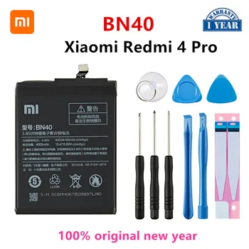 Xiao mi 100% Oriģinālā BN40 4100mAh Akumulatoru Xiaomi Redmi 4 Pro Ministru 3G RAM 32G ROM Izdevums Redrice 4 BN40 Baterijas +Instrumenti 0