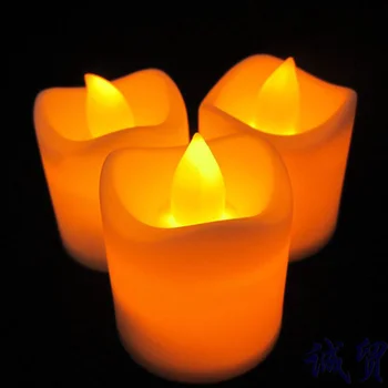 6PCS LED Elektroniskā Svece Vilnis Muti Flameless Mirgojoša Svece Pogu Akumulatora Lampiņa Tējas Gaismas Kāzas, Dzimšanas dienas svinības Apdare 0