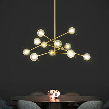 Postmodernisma Zelta LED lustras apgaismojums Ziemeļvalstu luksusa Vara karājas gaismas dzīvojamā istaba home deco kulons lampas guļamistabas aprīkojums
