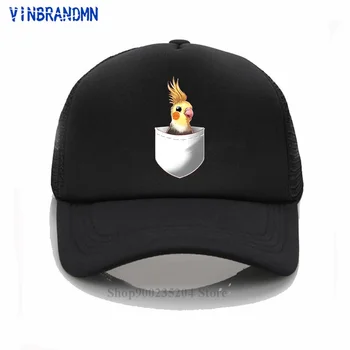 Stilīga Radošo Dizaina Kabatas Cockatiel Beisbola cepurītes vīriešiem, sievietēm Hip Hop, vasaras cepures Gudrs Austrlian Papagailis Modes hip hit cepures 0