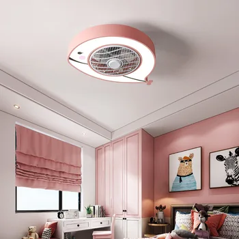 Dzelzs mūsdienu minimālisma guļamistaba led griestu lampas ventilators integrētas trīs krāsu dimming bezpakāpju dimming sadzīves 0