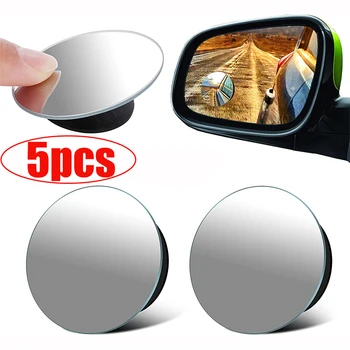 360 Grādu Regulējams Automašīnas Atpakaļskata apaļš Spogulis ar Auto Atpakaļgaitā Platleņķa Transportlīdzekļa Autostāvvieta bez apmales Spoguļi Blind Spot Spogulis 0
