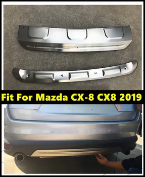 Alumīnija Sakausējuma Sānu un Aizmugures Bufera Aizsargs Aizsargs Skid Plate Palodzes Vāka Apdare Priekš Mazda CX-8 CX8 2019 0