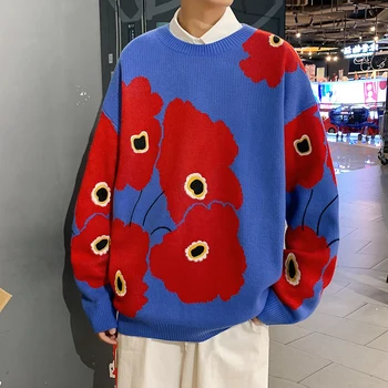 Ir 2021. džemperis jaka vīriešu rudens ostas stila gadījuma visu maču apaļu kakla džemperis džemperis