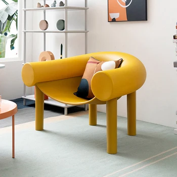 Dzeltena Guļamistabas Krēsli Modernās Dekorācijas, Dizaina Atpūsties Atpūtas Krēsls Roku Gudrs, Rakstāmgalds, Balkons Izlīdzina Muebles De La Sala Mēbeles 0