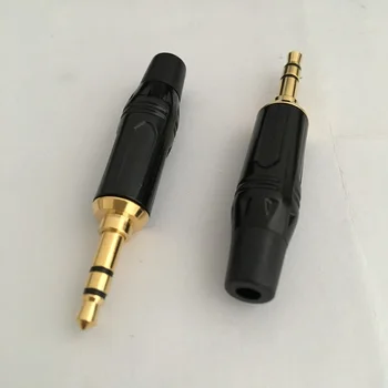 10pcs/daudz Zelta Pārklājumu 3.5 mm Stereo Male Plug Audio Austiņu Kabeļa Savienotājs