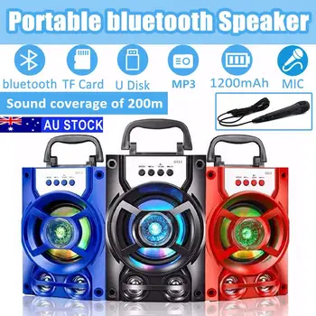 Bezvadu bluetooth Portable Speaker Skaņas Lodziņā Basu, Stereo, Subwoofer Atbalsts, bluetooth 5.1 USB/ TF Kartes Ar Mikrofonu 0