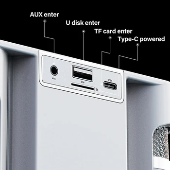 100W Bezvadu Skaļrunis Karaoke Ys-203 divu Mikrofonu Bluetooth saderīgu Balss mainās Portatīvo Smart Ārējā Samsung 5