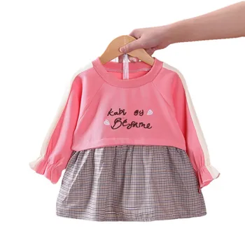 Jaunā Pavasara Rudens Bērnu Apģērbu Gudrs Bērniem Meiteņu Modes Kokvilnas Kleita Toddler Ikdienas Tērpu, Zīdaiņu Apģērbs Bērniem, Sporta