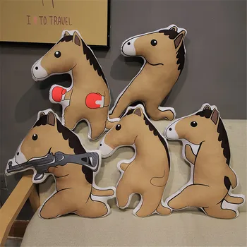 Mīksto Smieklīgi Smilšu Skulptūru Zirgu Plīša Rotaļlietas, Mīkstās Lelles Mānīšanās Zirgu Spilvenu Miega Spilveni Dzimšanas Dienas Dāvanas