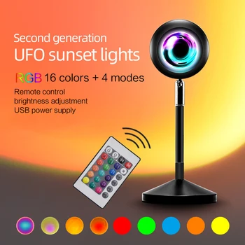 MAMEN RGB Video Gaismas NLO Saulrieta Lampas LED Nakts Gaisma ar Tālvadības pulti USB Spraudnis Tik Tok YouTube Vlog Atmosfēru Apgaismojums 0