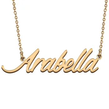 Arabella Pasūtījuma Nosaukums Kaklarota Pielāgota Kulons sānslīdi kaklasaite Personalizēto Rotaslietas Dāvanu Sievietēm, Meitenēm Draugs Ziemassvētku dāvanu