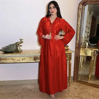 Abaya Dubaija Turcija Hijab Musulmaņu Satīna Kleita Islāmu Apģērbu Kleitas Abayas Sieviešu Drēbes, Longue Djellaba Femme Musulman De Režīmā