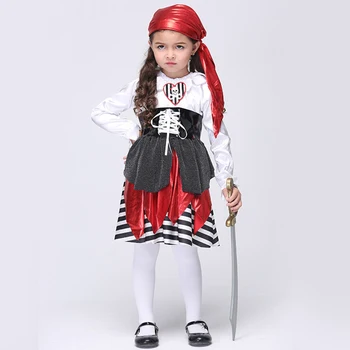 Augstas Kvalitātes Bērnu Halloween Tērpi Meitenēm un Pirātu Kostīms Bērniem Pirātu Cosplay Animācijas Spēle Formas tērpu Bezmaksas piegāde 0