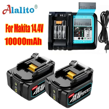 BL1460 14,4 V 10000 mAh Li-ion Akumulatoru Nomaiņa Makita BL1430 BL1440 LXT200 BDF340 TD131D Ar LED Power Tools Baterijas 0