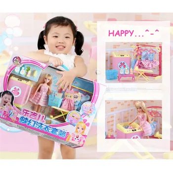 Lelia lelles Mēbeles, rotaļlietas, apģērbs lellēm miniatūru veļas mašīna komplekti Simulācijas ierīces izlikties, rotaļlietas meitenēm dāvanas
