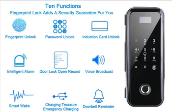 TTLOCK APP Dubultā Stikla Durvis Keyless pirkstu nospiedumu bloķēšanas Kodu Digitālo Rfid Durvju slēdzenes Biroja Mājas pirkstu Nospiedumu Smart Lock