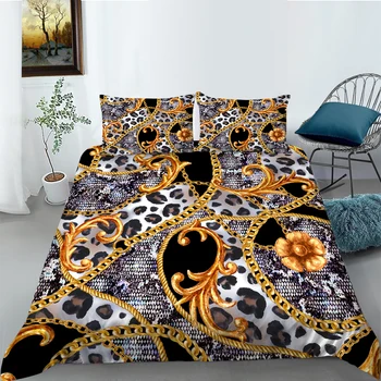 Leoparda Drukas Mūsdienu Mākslas Microfiber Duvet Cover Set 2/3 Gabals Viena divguļamā Gulta Segtu Gultas piederumi set Home Textiles 0