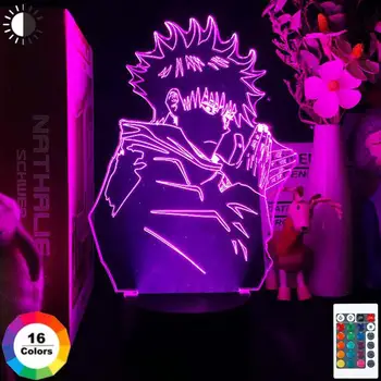 Anime Jujutsu Kaisen Gojo Pie 3D Attēls Nakts Gaisma Mājās, Guļamistabas, Bērnu Istabas Galda Dekori Lampas Bērnu Dāvanas Akrila Galda Lampa 0