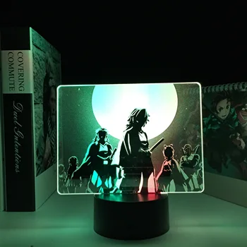 Divu Krāsu Anime Demon Slayer Grupas LED Lampas Bērnu Istabas Dekors Dzimšanas dienas Dāvanu Manga Kimetsu Nav Yaiba Divu Toņu LED Galda Gaismas 0