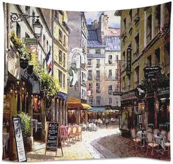 Parīzes Gobelēns Vintage Krāsošana Francija Ielas Kafejnīcā Eiropas Ēkā francijas Veikalos, kas Karājas Gobelēni Poliesteris, lai Dzīvojamā Istaba