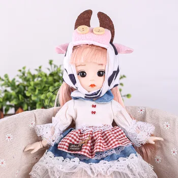 20 Apvienotā Kustamā Jaunu 30cm Lelle 3D Anime Acu 1/6 Bjd Princese Kleita Uzvalks Lelle Saģērbt Bērnu DIY Rotaļlietas Meitene Dzimšanas dienas Dāvana