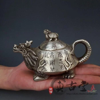 Feng Shui Mājās Apdare Ķīnas Misiņa Pūķi Bruņurupucis Tējas Katlā Vara Tējkanna Kuģiem