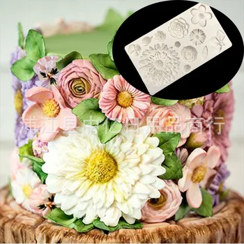 Sugarcraft Ziedu Silikona veidnē pomādes pelējuma kūka dekorēšanas instrumentiem šokolādes pelējuma gumpaste 0