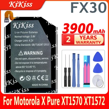 KiKiss FX30 3900mAh Baterija Motorola Moto X Tīra XPure Edition X Stila Tīra X Stila X+2 XT1570 XT1572 XT1575 Tālruni 0