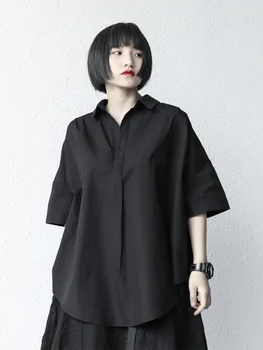 Sieviešu Īss Piedurknēm Krekls Vasaras Jaunā Modes Retro Japāņu V-veida Kakla Modes Gadījuma Lielu Īss Piedurknēm Krekls 0