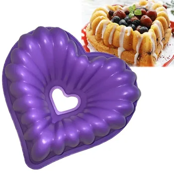 Mīlestības Sirds Formas Kūka Pelējuma Silikona Iesaldēšanu un Konditorejas izstrādājumu Cepšanas Veidnes Uzpūtenis Maizes Pelējuma Bakeware DIY Non-Stick Kūka Panna