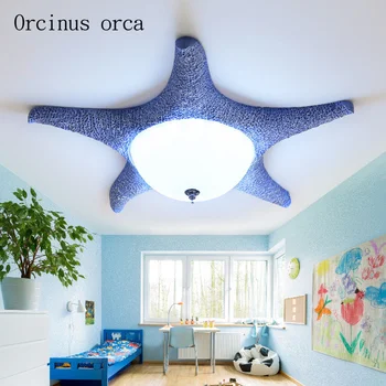 Vidusjūras vienkārši mūsdienu starfish griestu gaismas radošo silts, bērnu istabas, guļamistabas LED griestu lampas bezmaksas piegāde 0