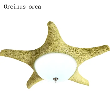 Vidusjūras vienkārši mūsdienu starfish griestu gaismas radošo silts, bērnu istabas, guļamistabas LED griestu lampas bezmaksas piegāde 1