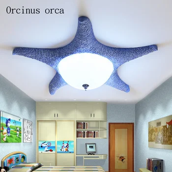Vidusjūras vienkārši mūsdienu starfish griestu gaismas radošo silts, bērnu istabas, guļamistabas LED griestu lampas bezmaksas piegāde 2