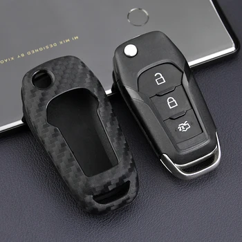 Atslēgas Lietā par Automašīnas Keychain Ford Mondeo Lincoln Mustang Uzmanību Silikona TPU Aizsargs Piederumi Para Auto 0
